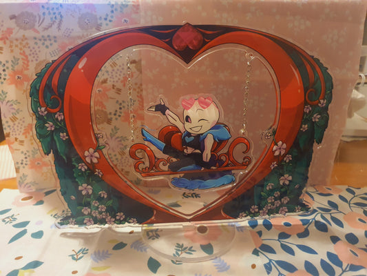 Stand acrilico con pieza colgante de Lust Sans