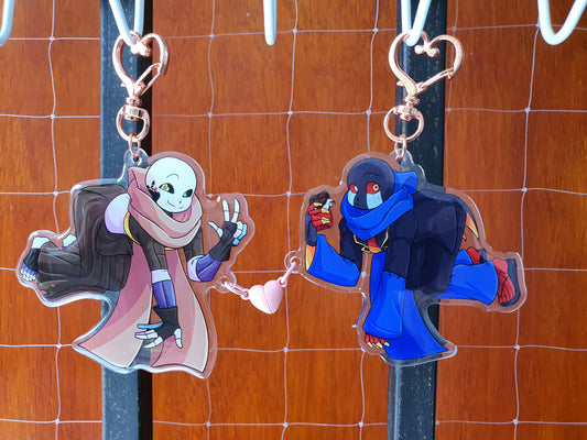 UNDERTALE AU - Errorink magnetic hearts keychain