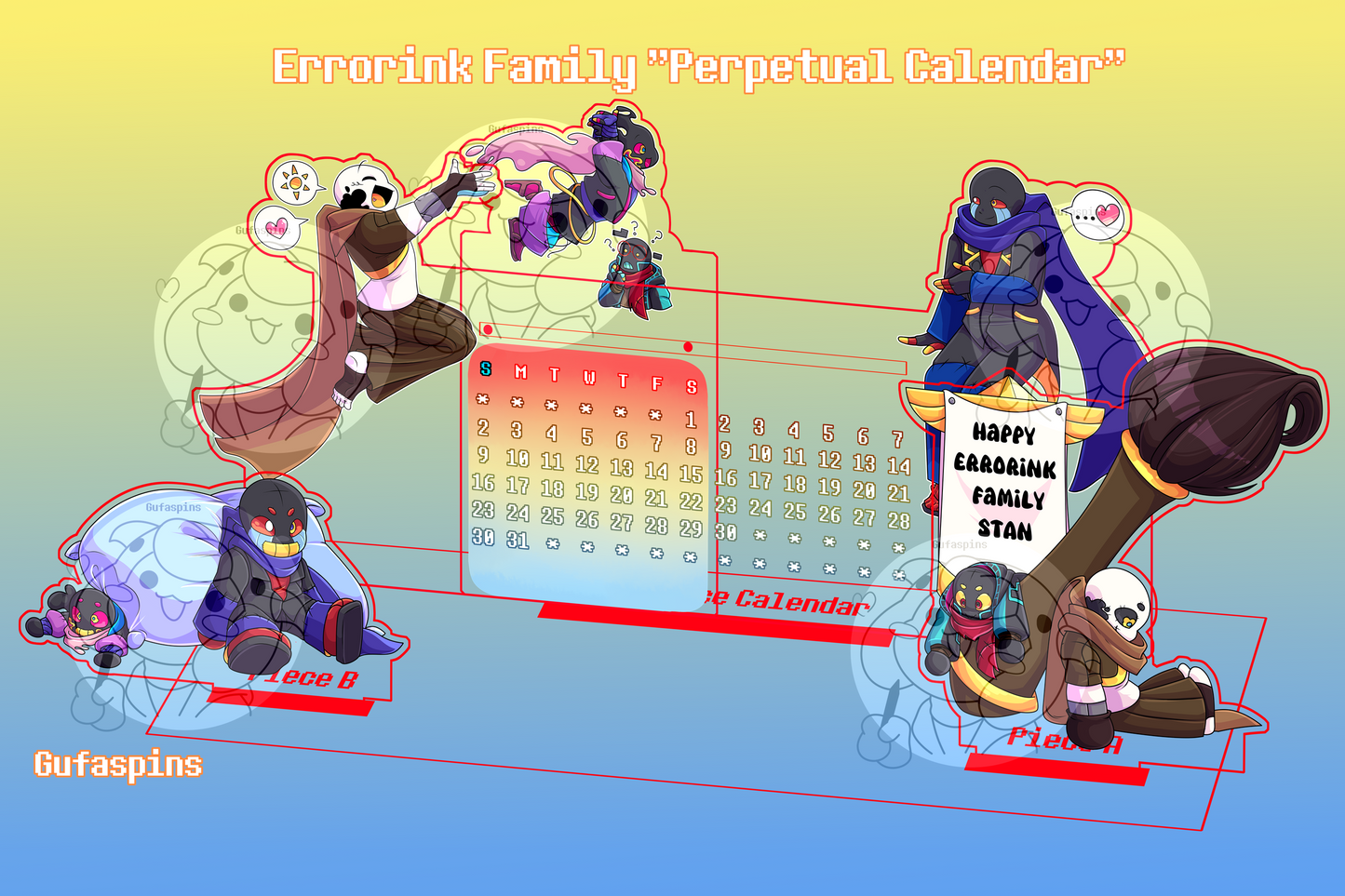Errorink Family "Perpetual Calendar" - JULY PREORDERS